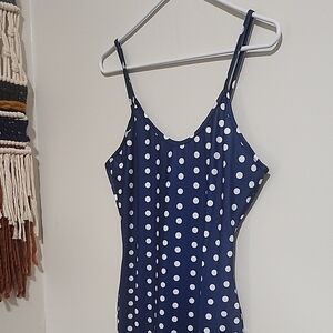 Navy Blue Polka Dot Dress